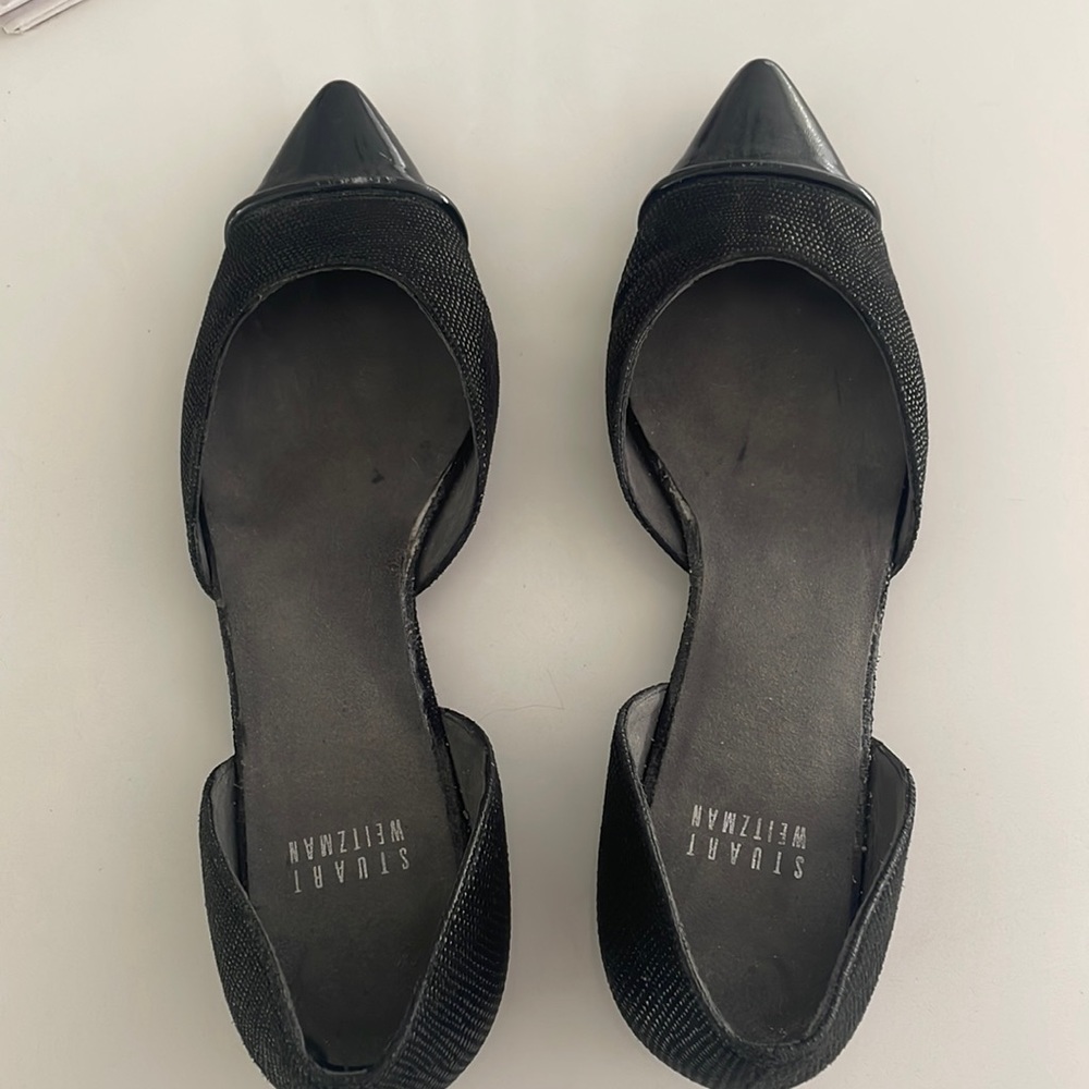 Stuart Weitzman flat black shoes